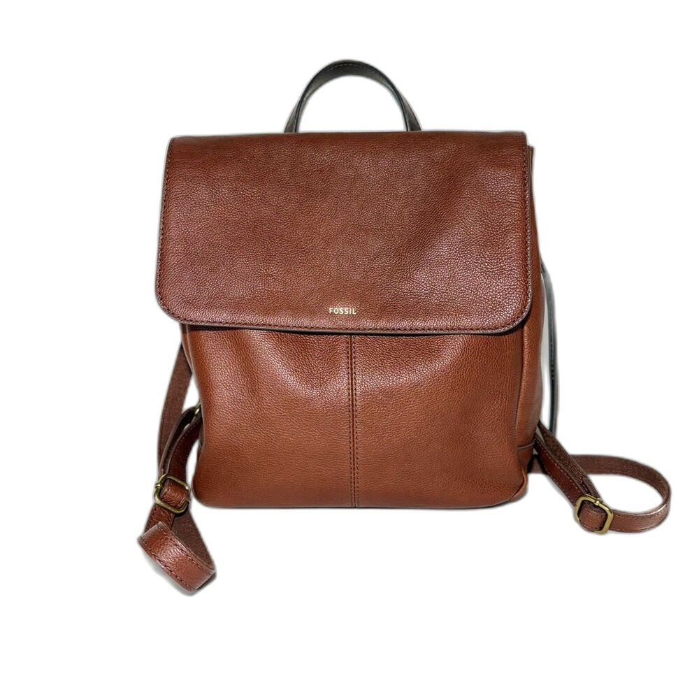 Fossil Claire Leather Mini Backpack Bag Brown SHB1932 EUC